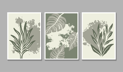 Vintage style foliage wall art template