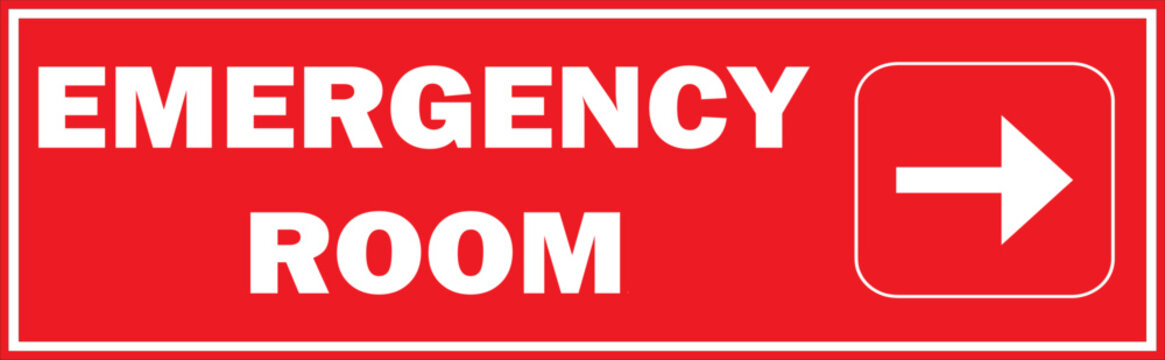 Emergency room direction sign board vector