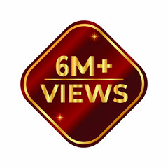 6 Million Plus Views Vector Design