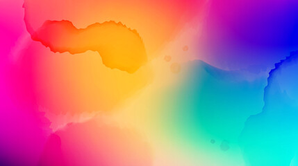 Bright Colorful Banner with Watercolor Splashes. Abstract Holi Paint Texture. Rainbow Colored Banner Design