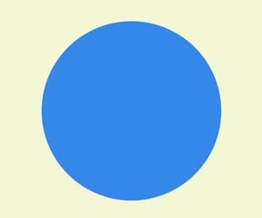 Blue circle with yellow background.