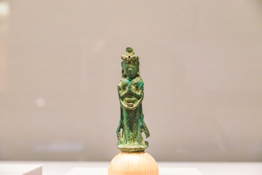 TOKYO, JAPAN - JUL 20, 2022: Objects from the Hoki Ichinomiya Sutra Mound, National Treasure of Japan, at the Tokyo National Museum.