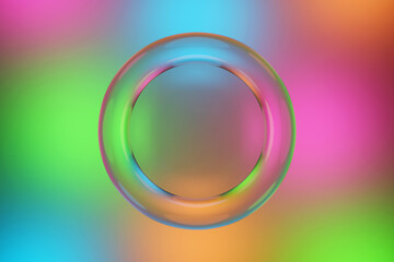 3D rendering abstract    colorful  round fractal, portal  on colorful isolated background