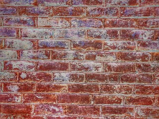 Red brick wall. Texture of old dark brown and red brick wall panoramic backgorund.Old red brick wall background, wide panorama of masonry.red brick wall texture grunge background.