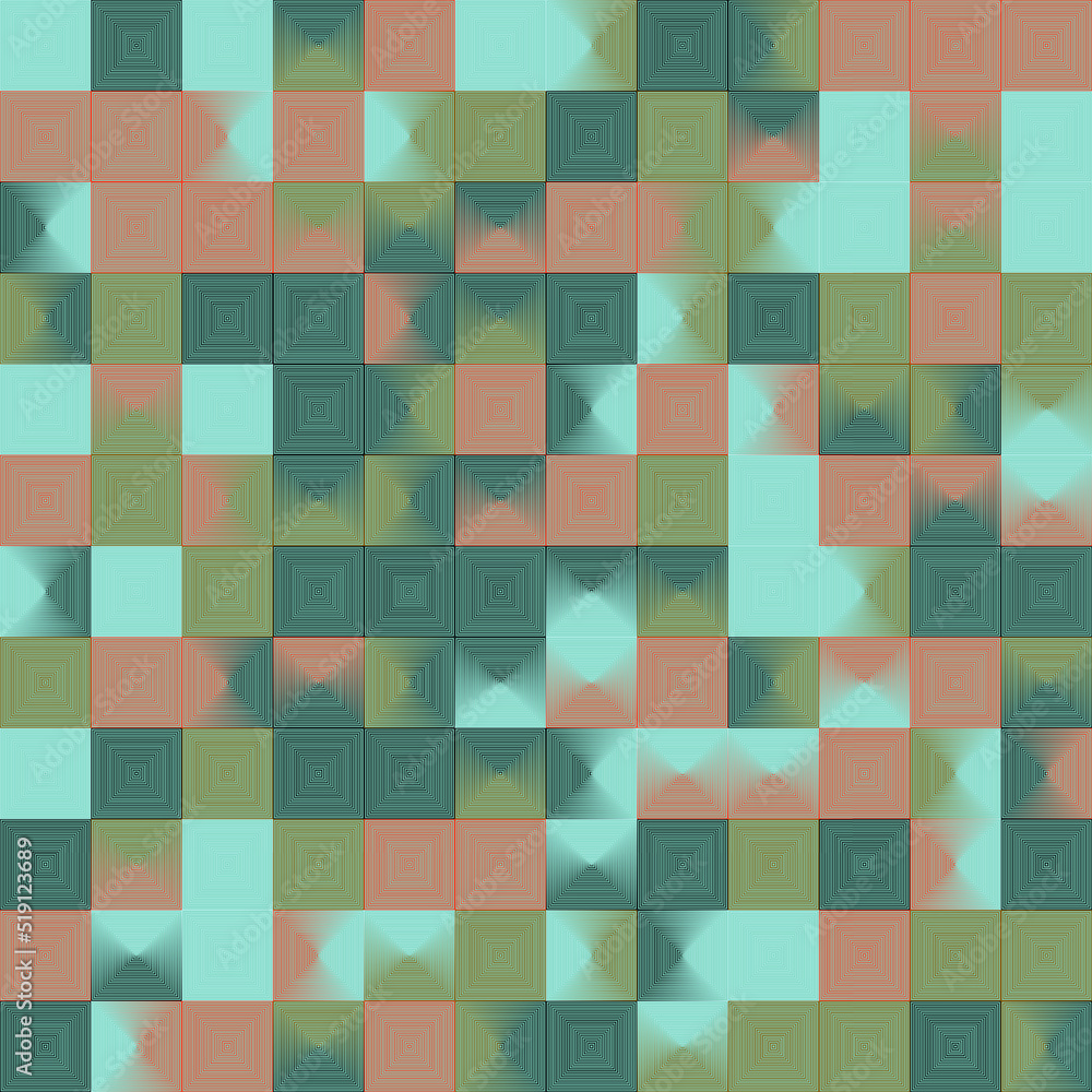 Poster modern geometric art of mosaic pattern made with vector abstract shapes and elements