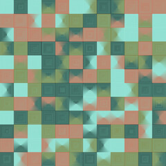 Modern Geometric Art Of Mosaic Pattern Made With Vector Abstract Shapes And Elements