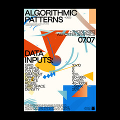 Swiss Poster Design Graphics Made With Helvetica Typography Aesthetics And Geometric Forms - 519124038