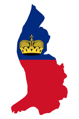 Liechtenstein  map with flag europe cartography 