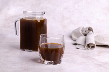 Brown carbonated drink in glass