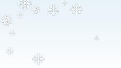 Christmas  Vector Background with Falling Snowflakes. Isolated on Red Background. Realistic Snow Sparkle Pattern. Snowfall Overlay Print. Winter Sky. Papercut Snowflakes.