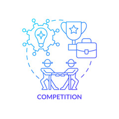 Competition blue gradient concept icon. Development motivation. Wider farming business environment abstract idea thin line illustration. Isolated outline drawing. Myriad Pro-Bold font used