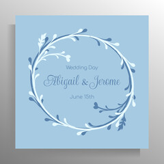 Vintage wedding invitation design. Vector template for card, poster.