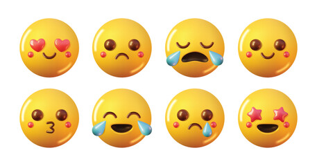 3d vector smile set.