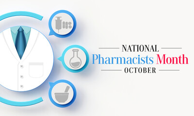 National Pharmacists month is observed every year in October, to recognize pharmacists contributions to health care and share the positive impact of their work on the front lines. 3D Rendering
