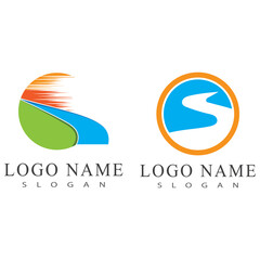 Fototapeta premium River vector icon illustration logo design