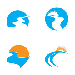 Fototapeta na wymiar River vector icon illustration logo design