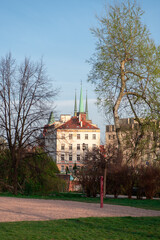 Fototapeta premium Wroclaw, Poland, beautiful, city view, castle in the park