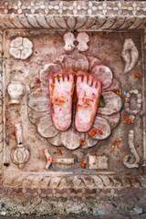 Lotus footprint of Vishnu (his feet are venerated.by the Vaishnavites )