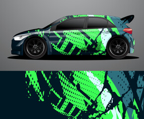 Rally car decal graphic wrap vector, abstract background