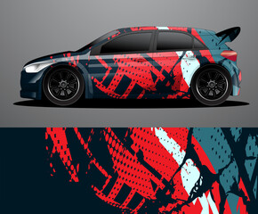 Rally car decal graphic wrap vector, abstract background