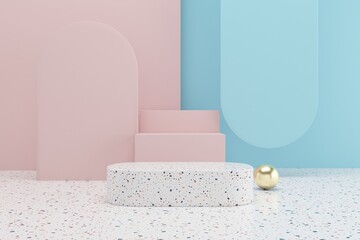Abstract minimal scene, design for cosmetic or product display podium 3d render.	