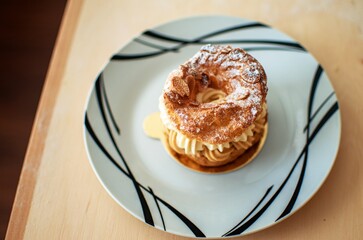 paris brest on a plate