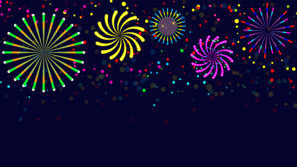 colorful firework festival, celebration illustration background, perfect for wallpaper, backdrop, postcard, background for your design
