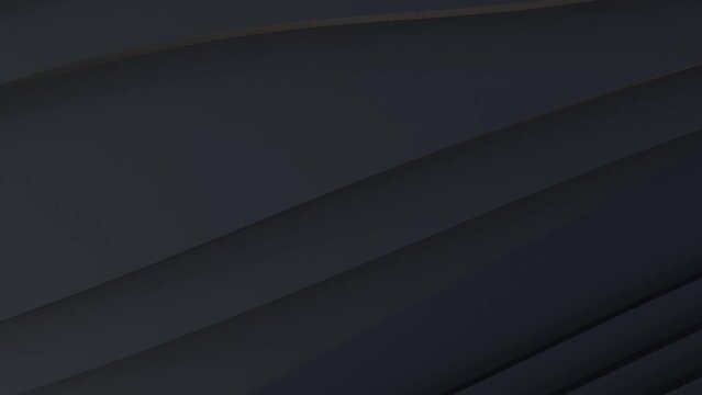 Black metal texture steel pattern. Grey line curve design on abstract black background. Dark horizontal template or banner, business backdrop. 3D illustration