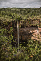 waterfall in the mountains