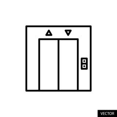 Lift or Elevator vector icon in line style design for website design, app, UI, isolated on white background. Editable stroke. Vector illustration.