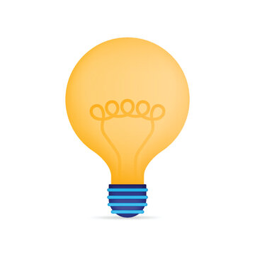 Vector design of 3D Light Bulb for ideas and enlightenment. Illustration concept can be use for landing page template ui ux web mobile app poster banner website flyer ads