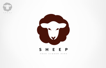 Sheep logo vector. Farm animal.