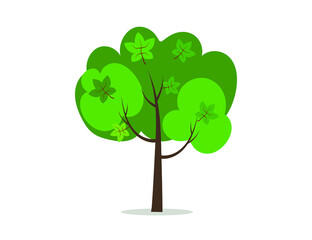Green Tree icon. Nature. Flat vector.