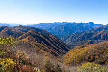 Fototapeta premium 半月山駐車場から見る足尾方面／日本栃木県日光市【日光国立公園】