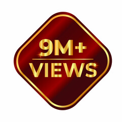 9 Million Plus Views Vector Design