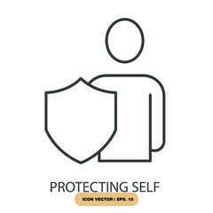 Obraz premium protecting self icons symbol vector elements for infographic web