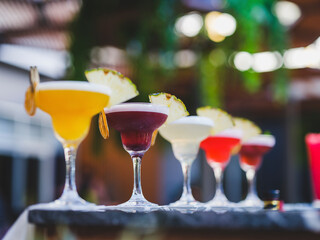 colorful cocktails at a celebration