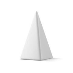 Minimalist shiny glass isometric pyramid elegant shape magic crystal realistic 3d template vector