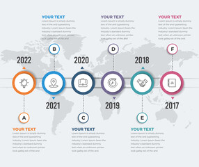Simple Modern Horizontal Timeline Infographics