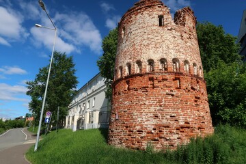 Ancient brick towers of the Kazan Kremlin.