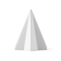 Minimalist glossy triangle polygon pyramid simple Christmas tree decorative glass design 3d vector