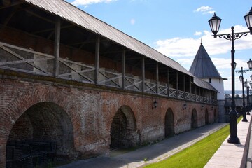 Wall of the ancient Kremlin in Kazan.