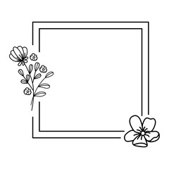 Floral frame icon vector design template.