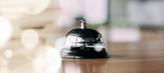 Hotel service bell , concept of first class service business.