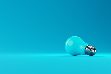 Blue light bulb over a bluebackground. The concept of electricity, light, dealing with the dark. Idea and concept. 3d render, 3d illustrator