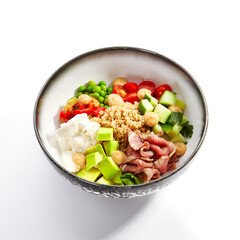 Couscous with beef and cut vegetables