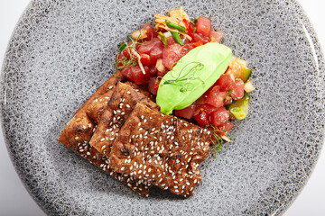 Tuna tartare top view