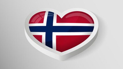 Obraz premium EPS10 Vector Patriotic heart with flag of Norway.
