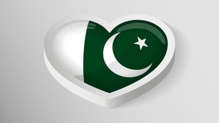 EPS10 Vector Patriotic heart with flag of Pakistan.