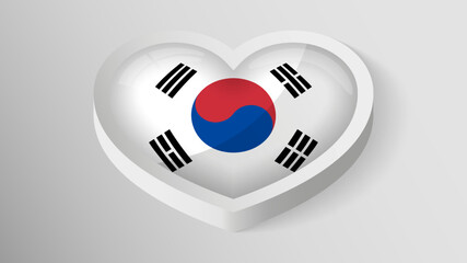 EPS10 Vector Patriotic heart with flag of South Korea.